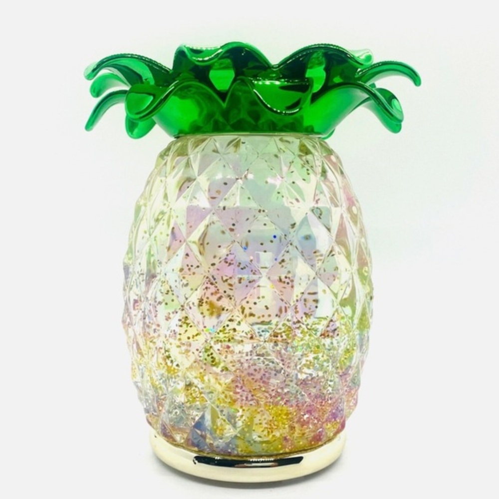 Bath & Body Works Pineapple Water Globe Candle Holder Light Up Glitter LED NWT